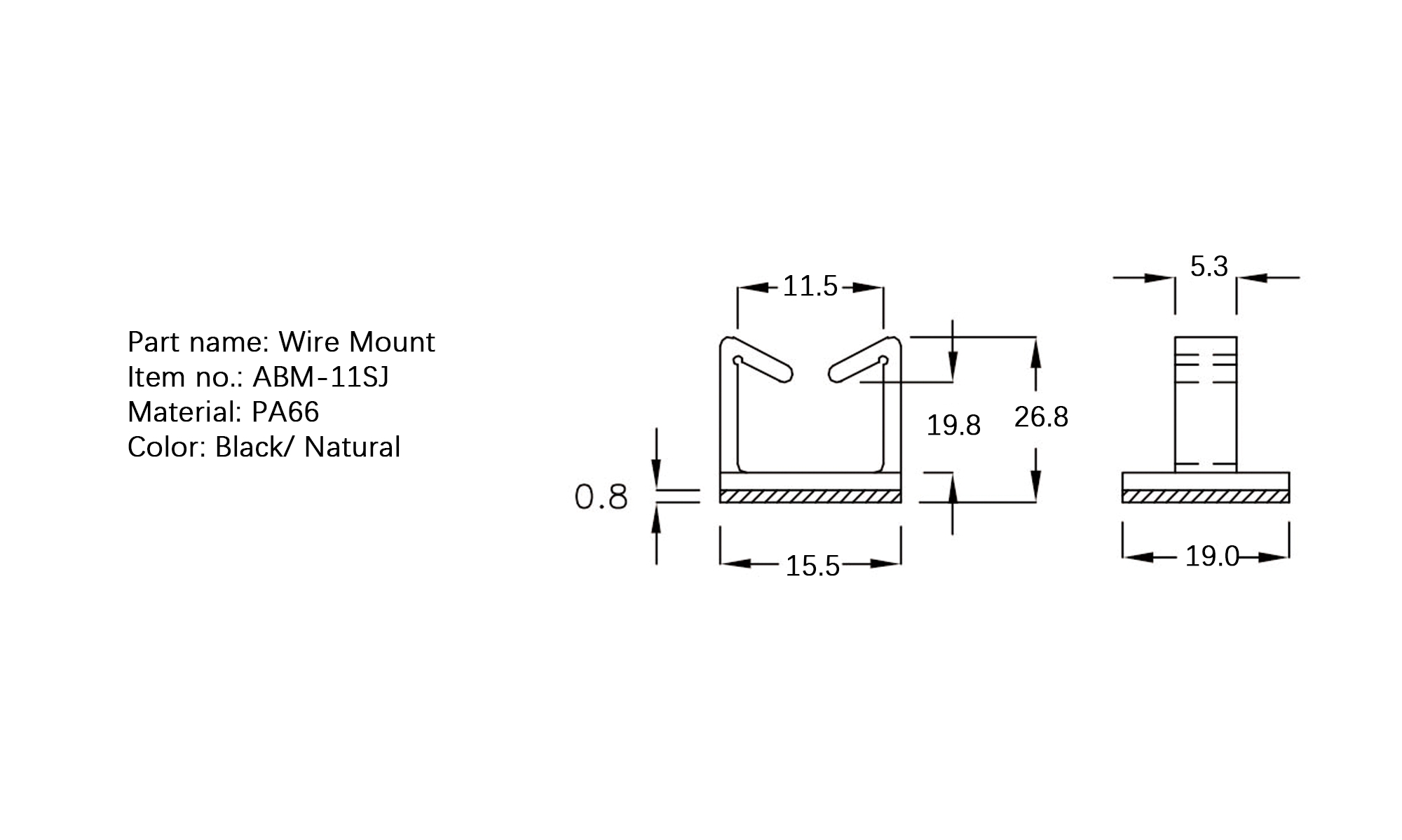 Plastic Wire Mount ABM-11SJ